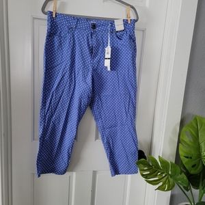NWT blue polkadot size M capri by purple and more
